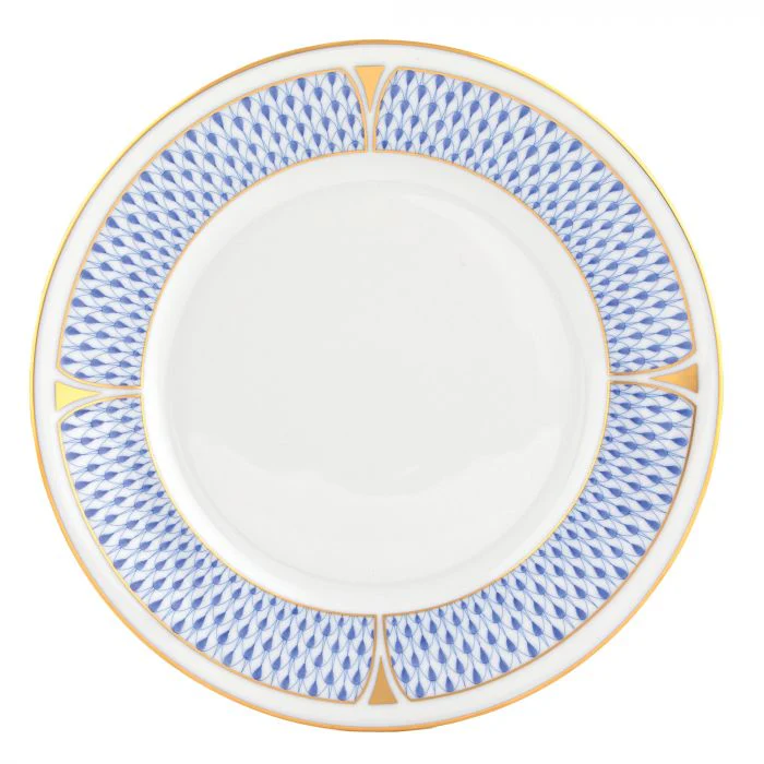 Art Deco Blue Dessert Plate