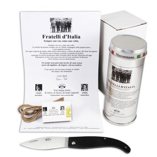 Berti Knives Maremmano A Foglia Black Lucite - Image 2