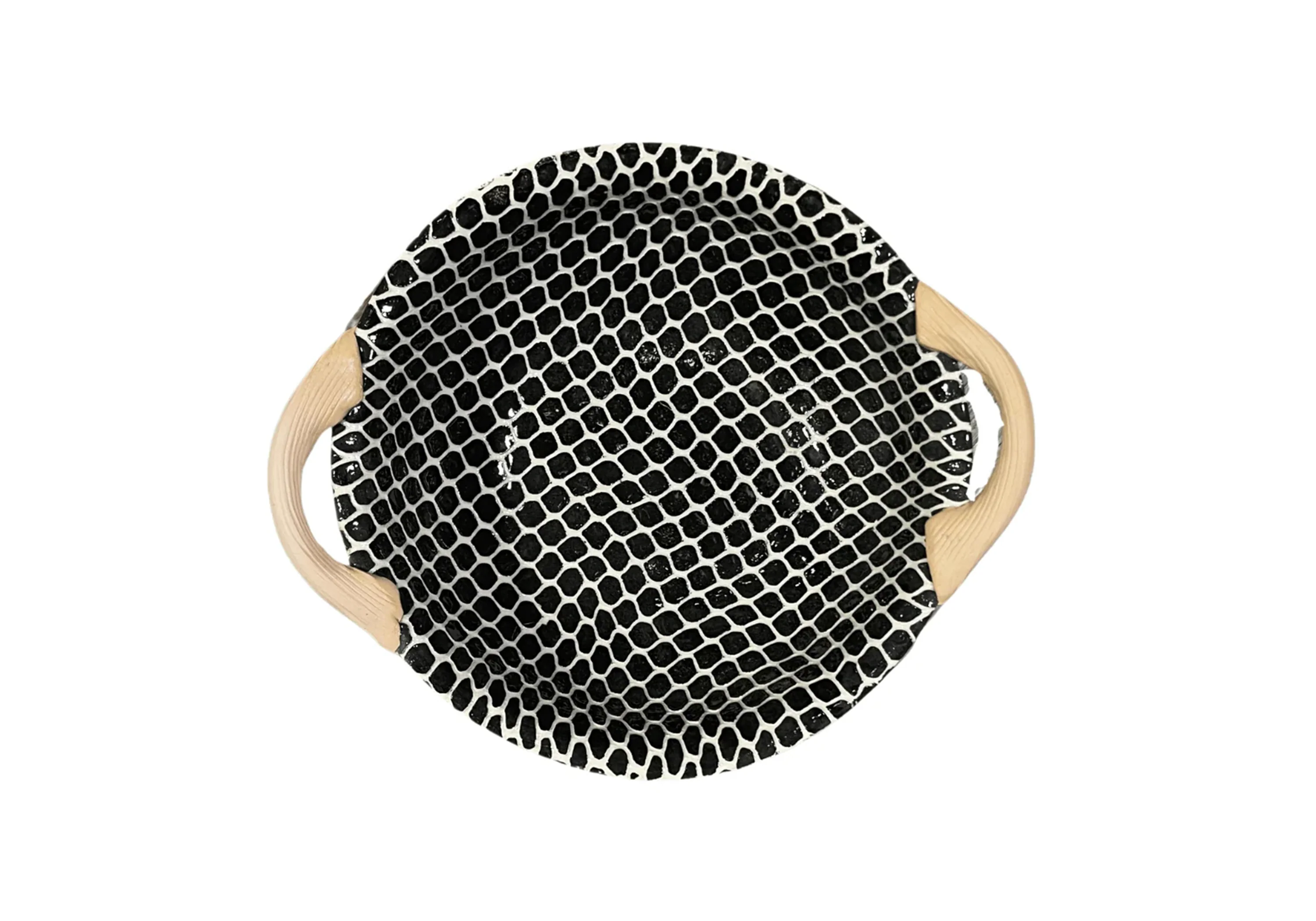 Black Vegetable Bowl w/Handles 9" - Image 2