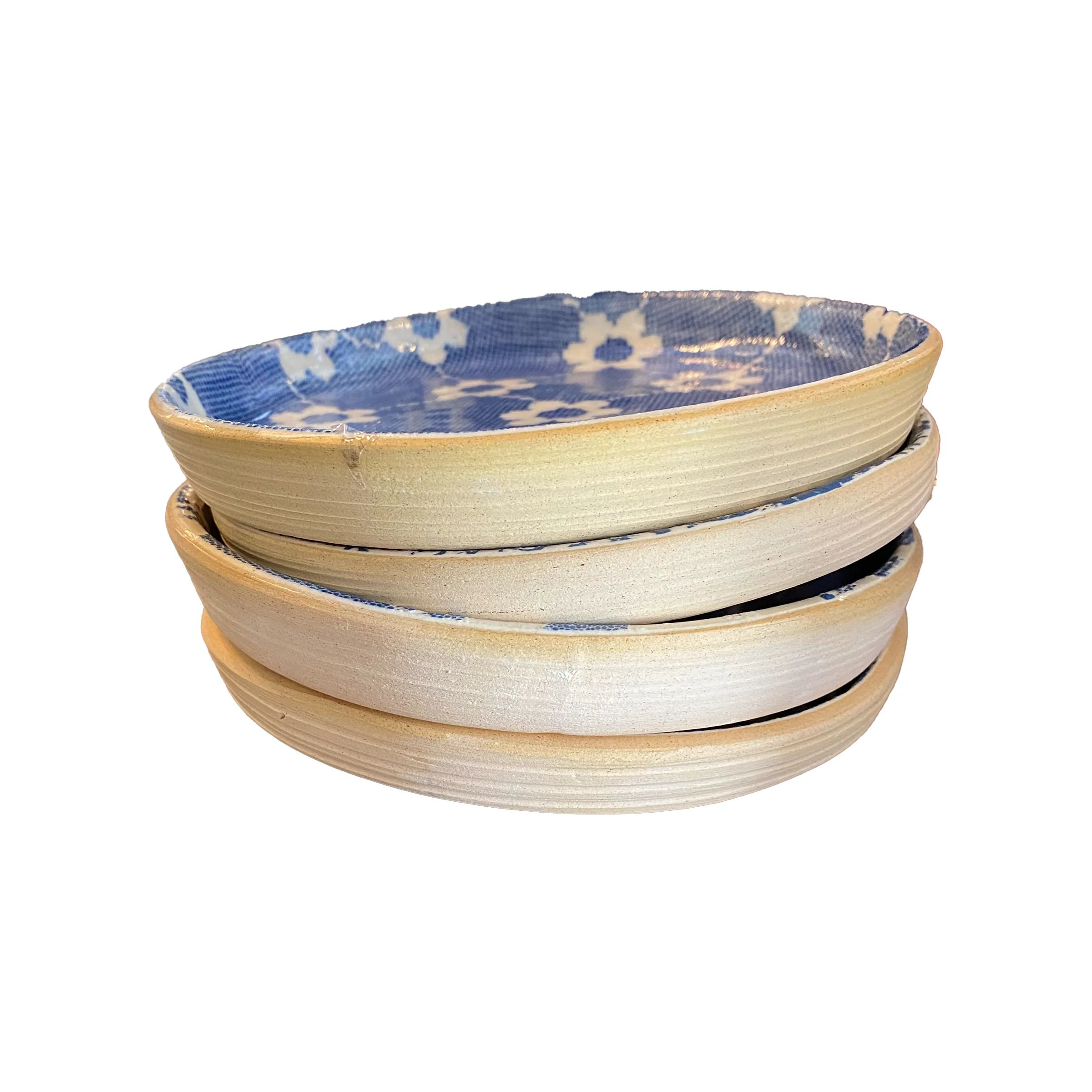 Set of 4 Assorted Floral Canape Plates - Image 2