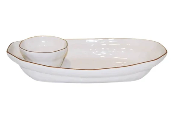 Cantaria Chip & Dip Dish - White