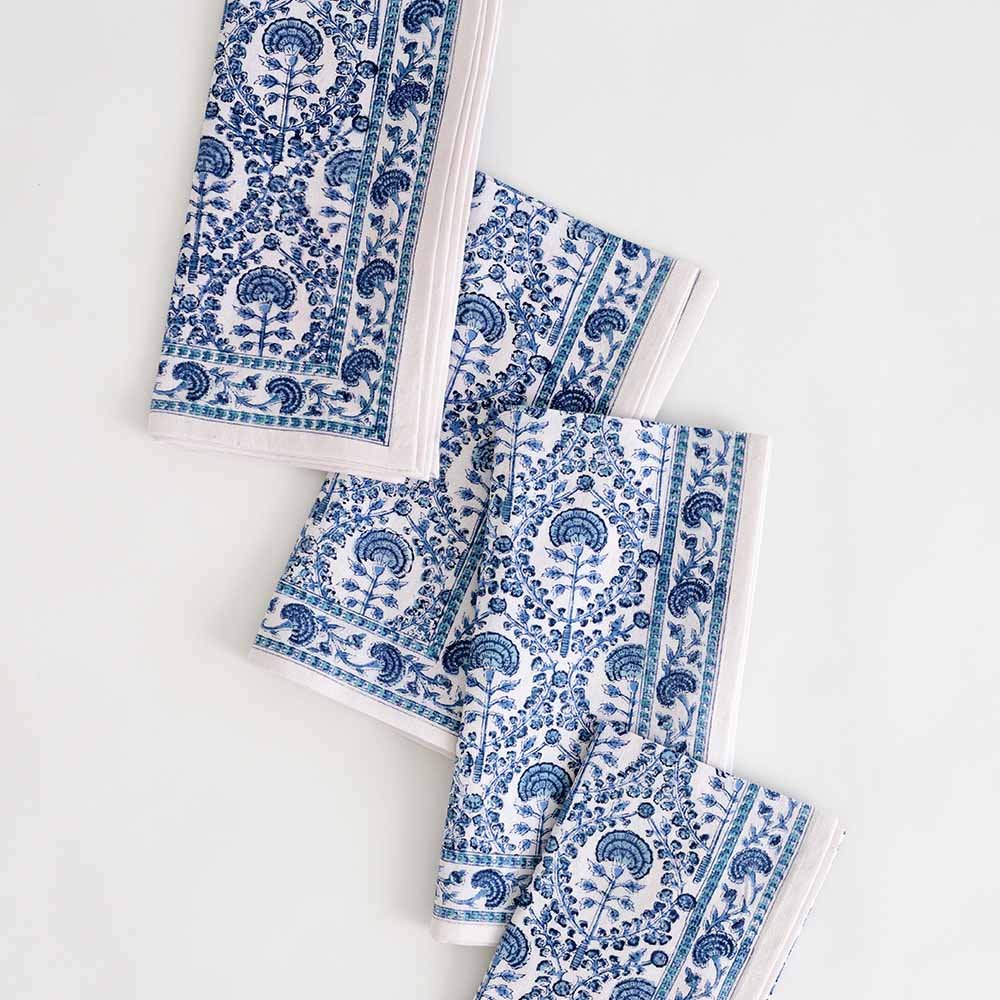 Caroline Blue Floral Napkins Set/4 - Image 2