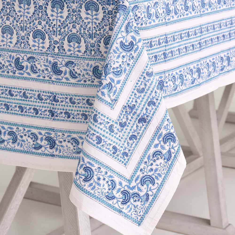 Caroline Blue Floral Tablecloth - Image 2