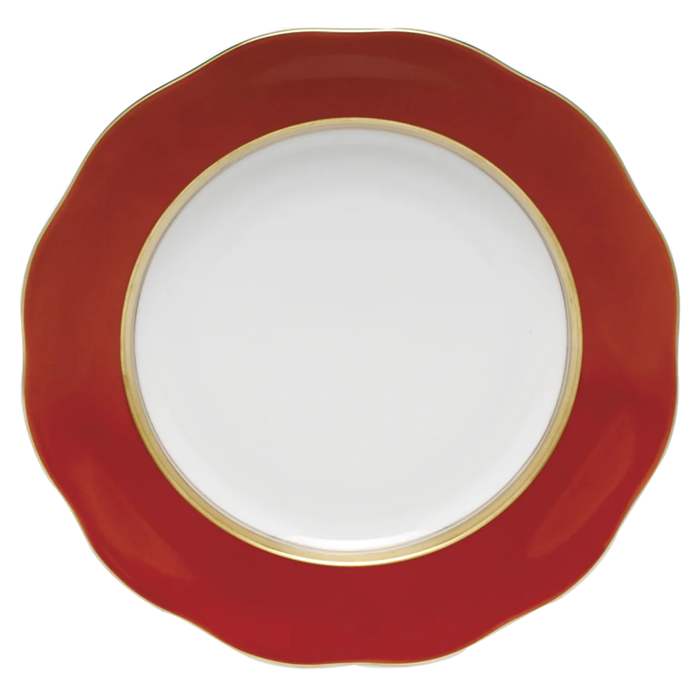 Silk Ribbon Dessert Plate 8.25"d - Pumpkin