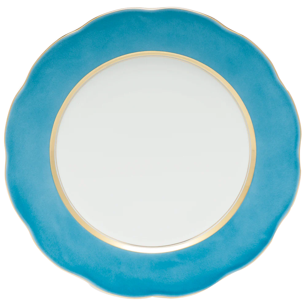 Silk Ribbon Service Plate 11"d - Turquoise