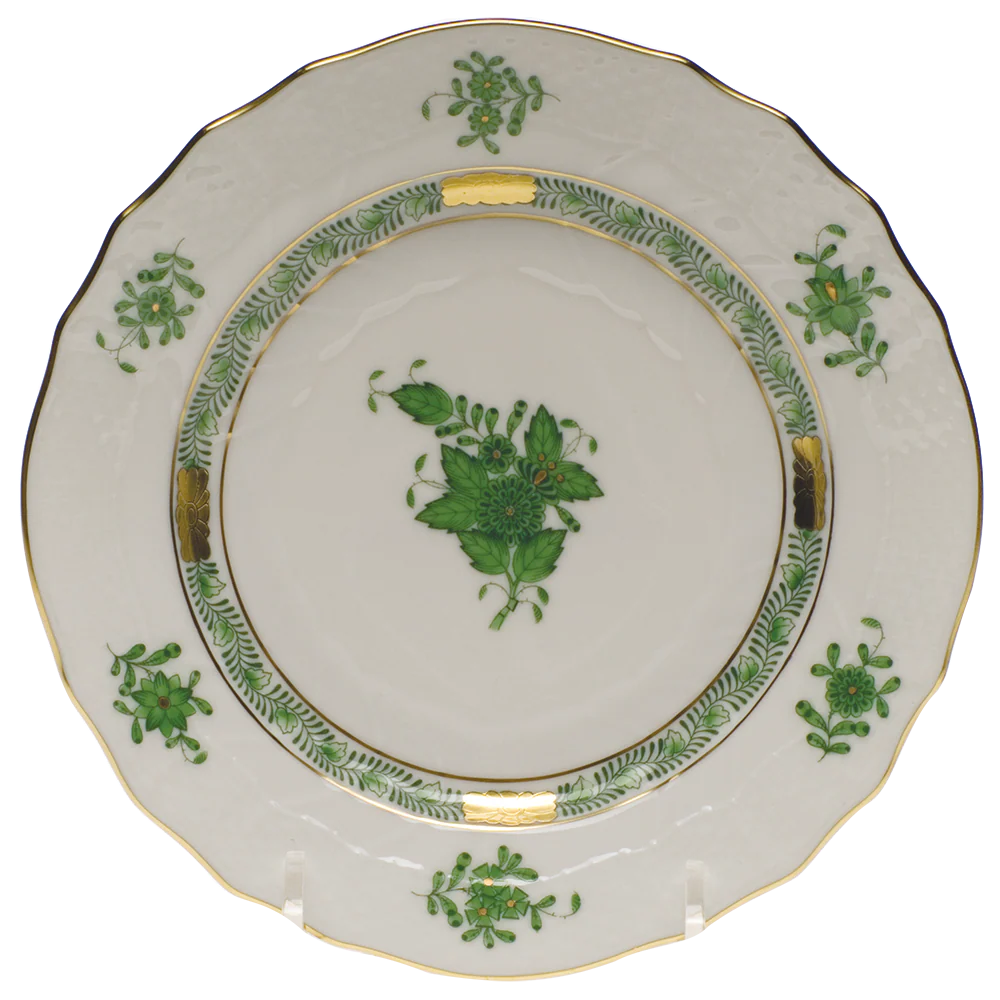 Chinese Bouquet Green Bread And Butter Plate 6"d