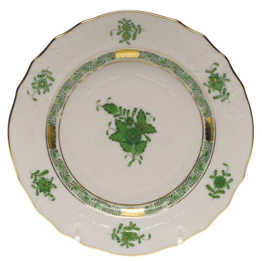 Chinese Bouquet Green Bread And Butter Plate 6"d - Image 2