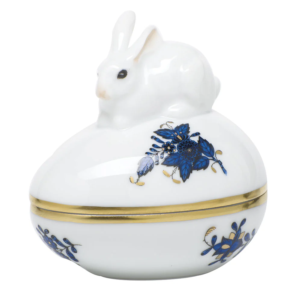 Chinese Bouquet Black Sapphire Egg Bonbon W/bunny