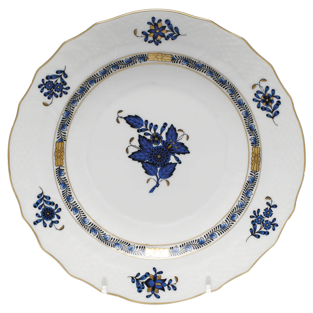 Chinese Bouquet Black Sapphire Salad Plate 7.5"d