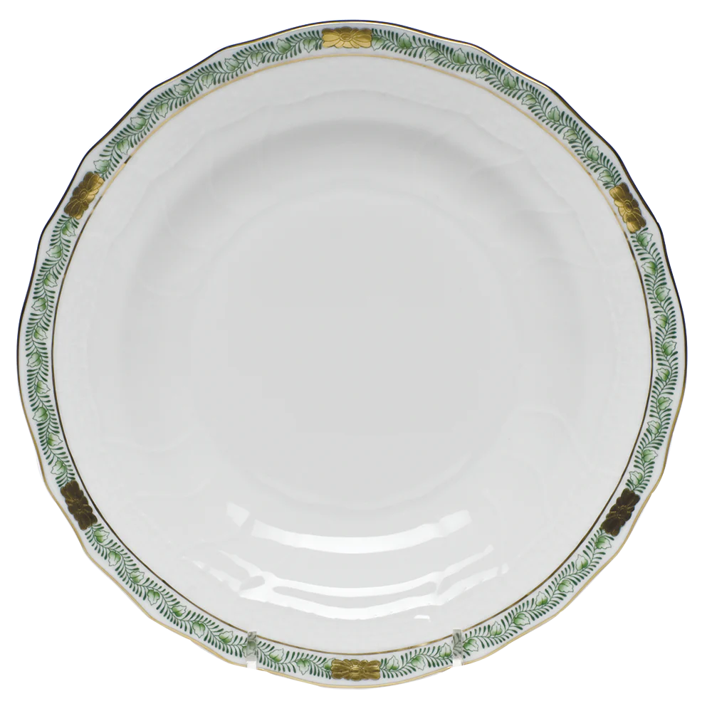 Chinese Bqt Garland Green Dessert Plate 8.25"d - Green
