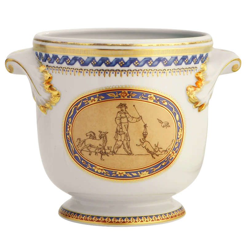 Chinoise Blue Cachepot -Lg.