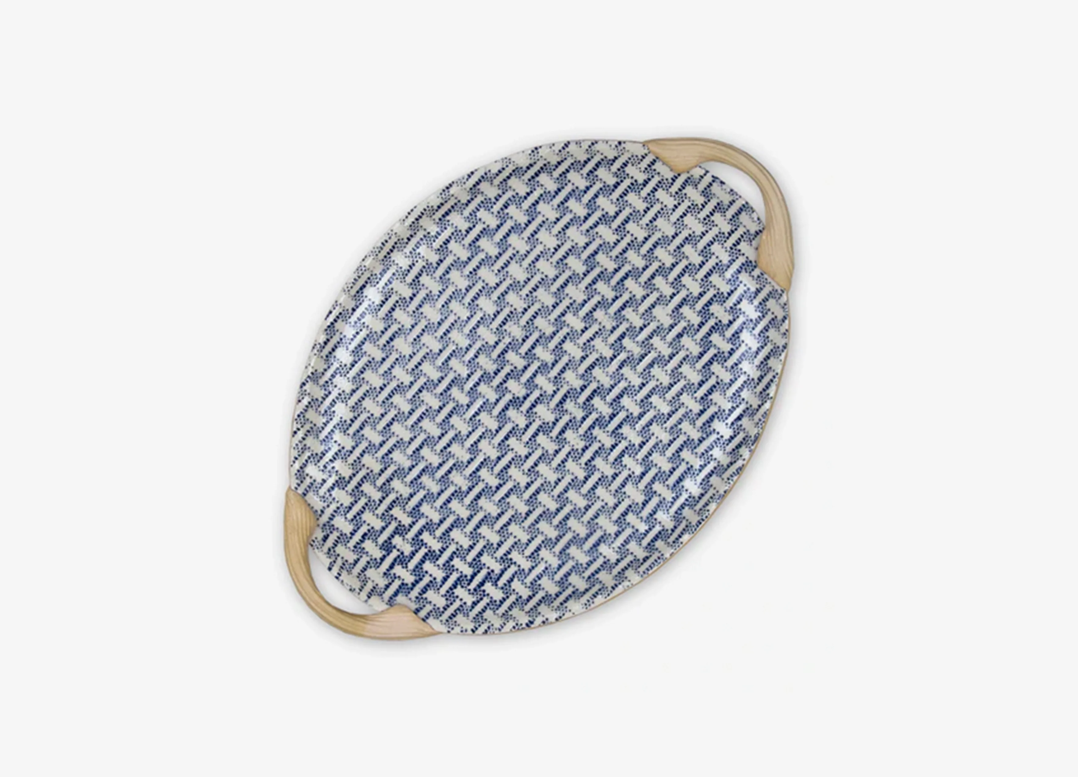 Cobalt Small Oval Tray with Handles
