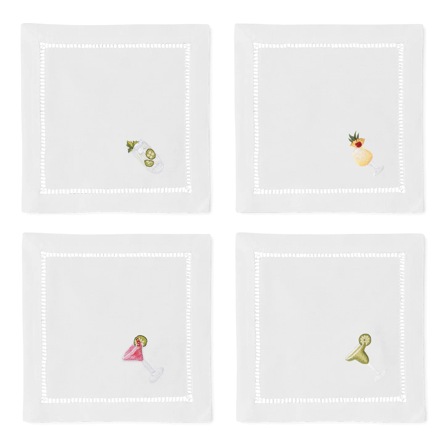 Cocktail Napkins Summer Drinks set/4