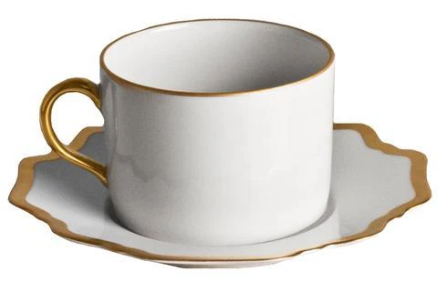 Anna Weatherley Antique White/Gold Tea Saucer