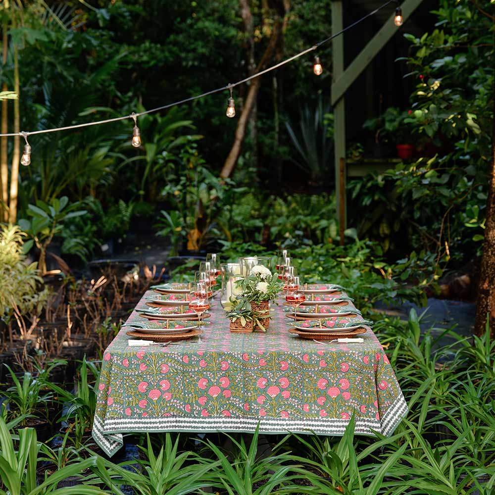 Cactus Flower Jade Tablecloth - Image 4