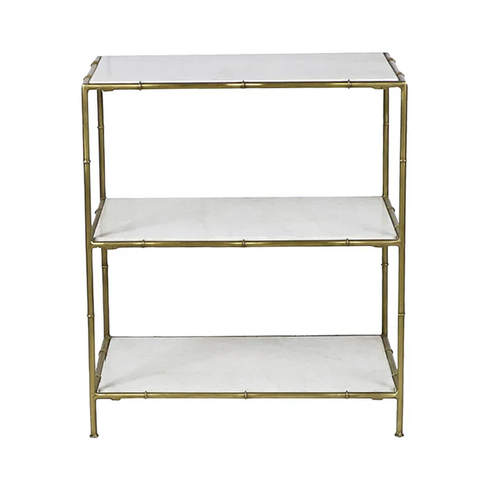 Marble and Faux Bamboo Shelf, Small
