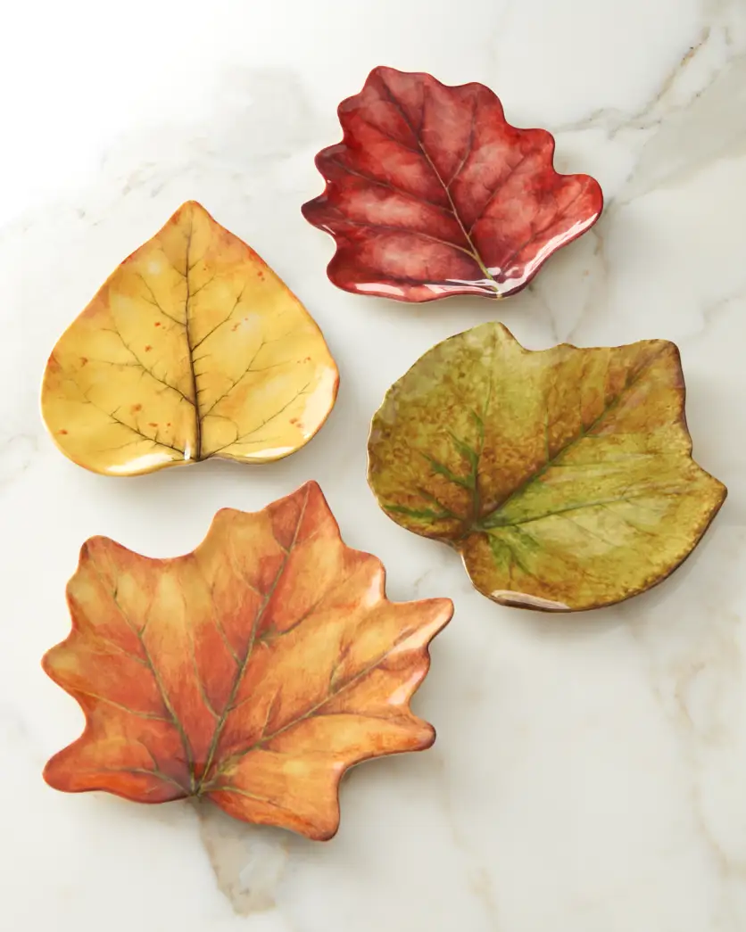 Forest Walk Leaf Plate Assorted Set/4