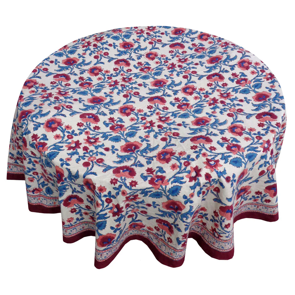 Indian Block Print Tablecloth Round 275cm (10 seater) - Image 2