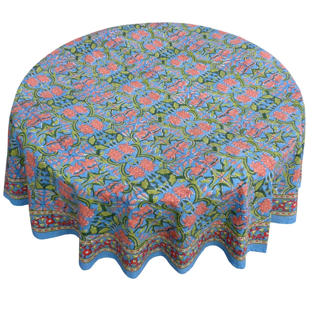 Indian Block Print Tablecloth Round 275cm (10 seater) - Image 3