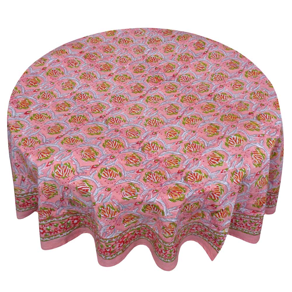 Indian Block Print Tablecloth Round 275cm (10 seater) - Image 5