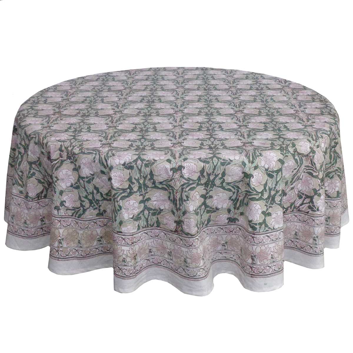 Indian Block Print Tablecloth Round 275cm (10 seater) - Image 6