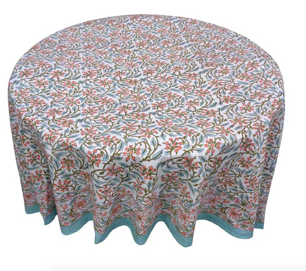Indian Block Print Tablecloth Round 275cm (10 seater) - Image 8