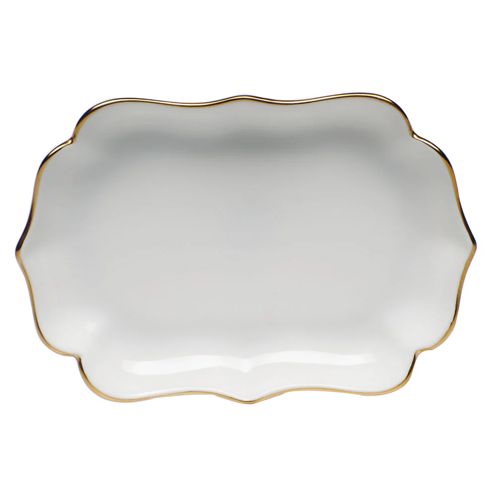Golden Edge Mini Scalloped Tray 4.25"l X 3"w