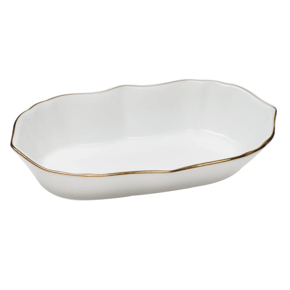 Golden Edge Narrow Pin Dish 5"l X 1"h