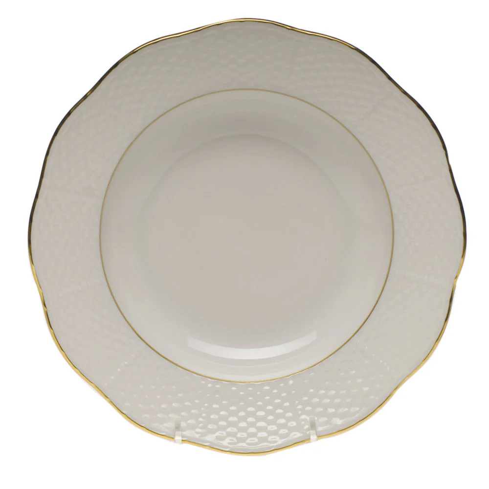 Golden Edge Rim Soup Plate  8"d