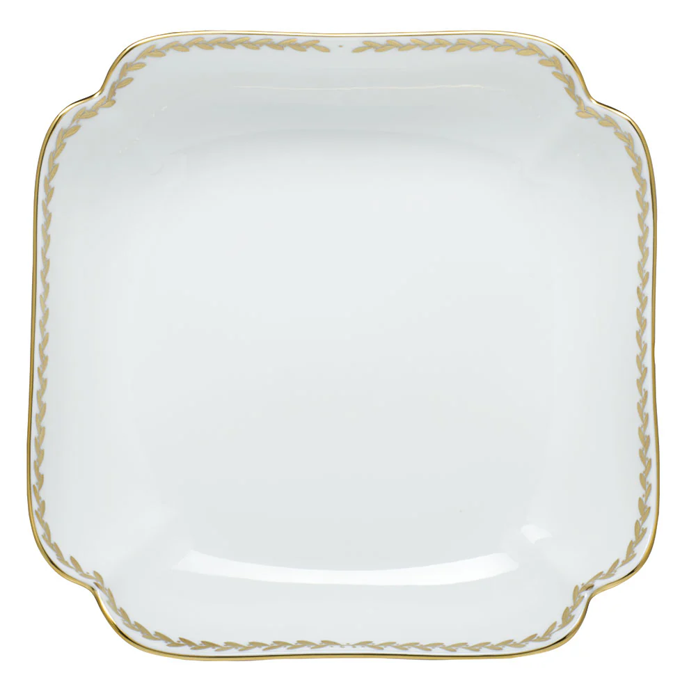 Golden Laurel Square Fruit Dish