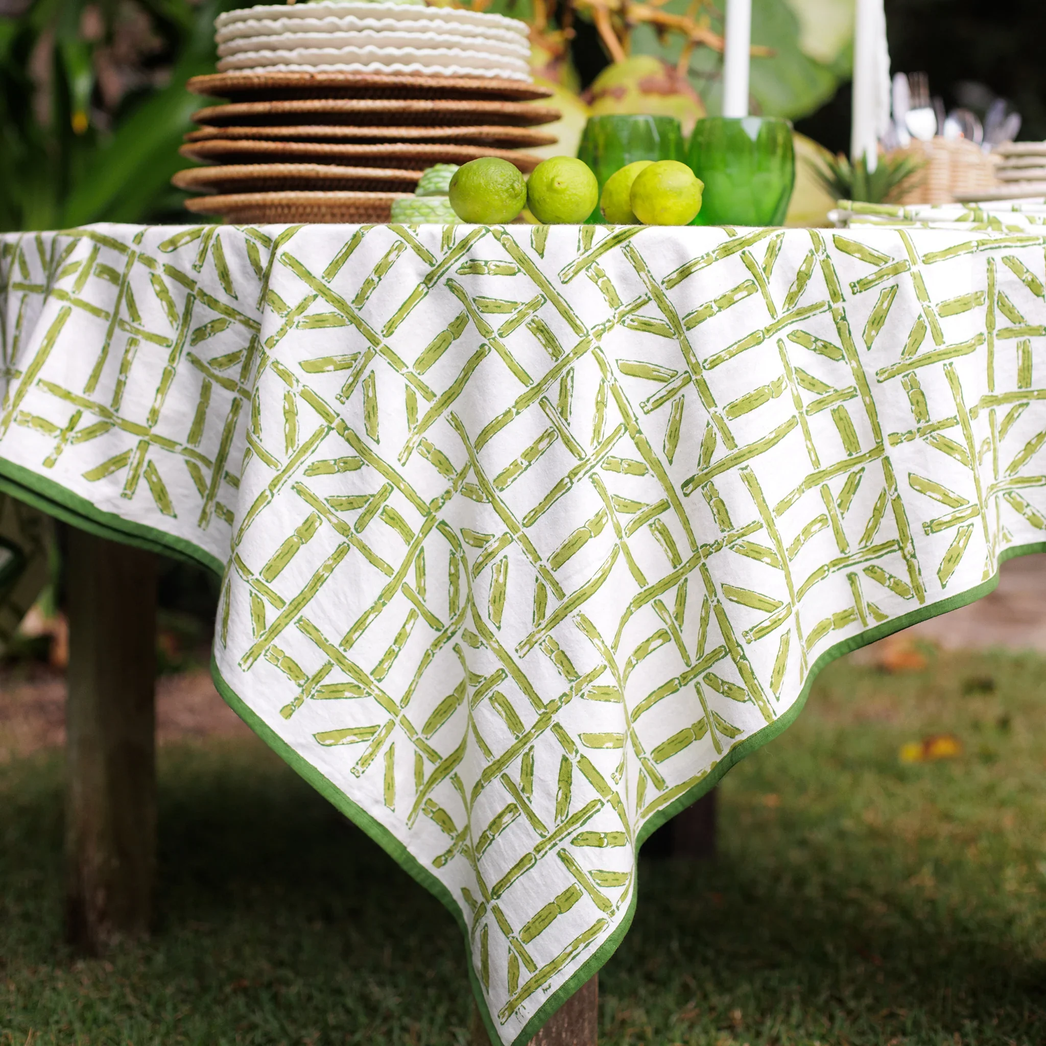 Green Bamboo Tablecloth - Image 2
