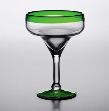 Green Rimmed Margarita Glass