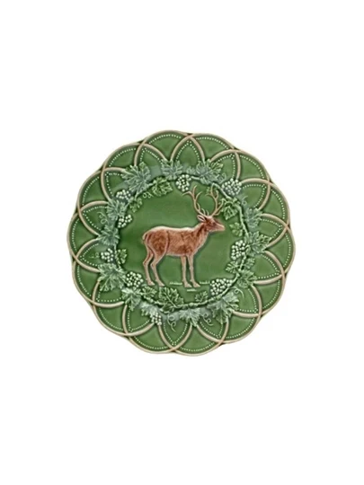 Woods Snack Plate Deer Green/ Brown