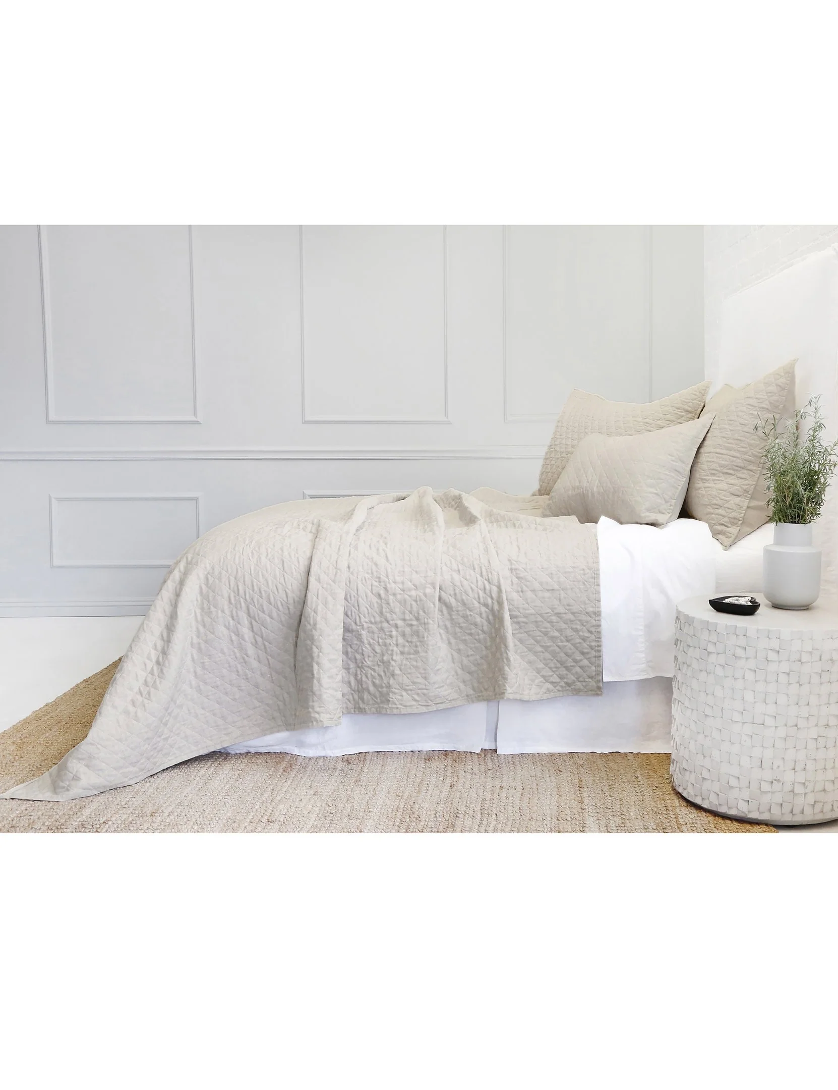 Hampton King Coverlet - Flax - Image 2