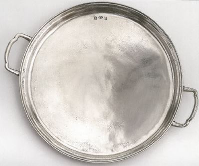 Legacy Pewter Inglese Small Round Tray with Handles