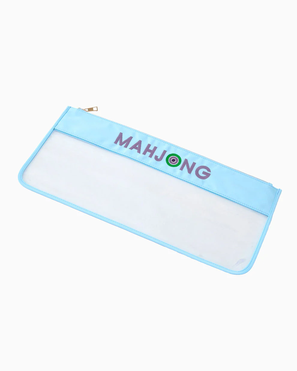 Light Blue Stitched Mahjong Tile Storage Bag - Image 2