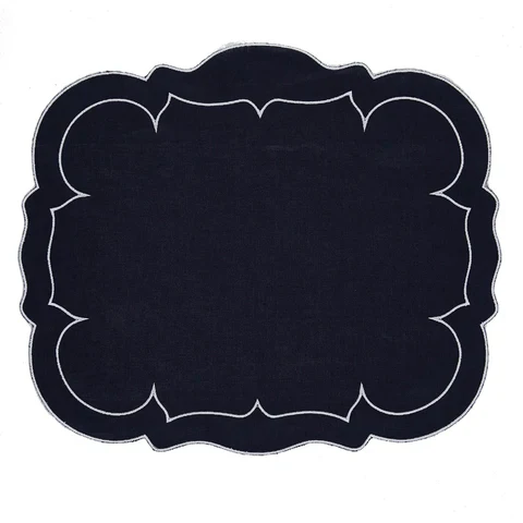Linho Placemats Scalloped Rectangular Set of 4 - Image 14