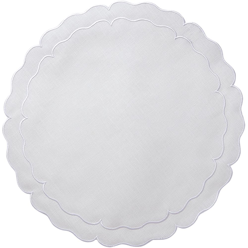 Linho Scalloped Round Placemats Set of 4