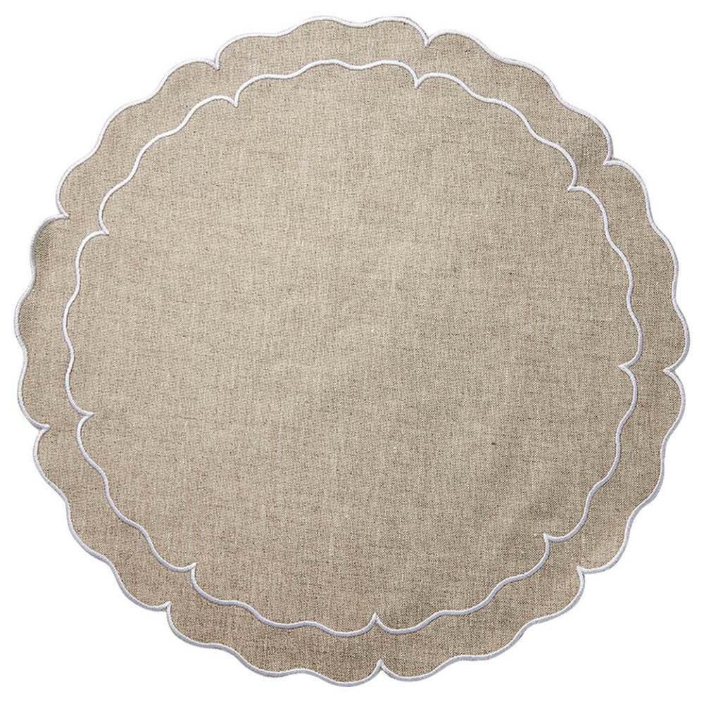 Linho Scalloped Round Placemats Set of 4 - Image 2