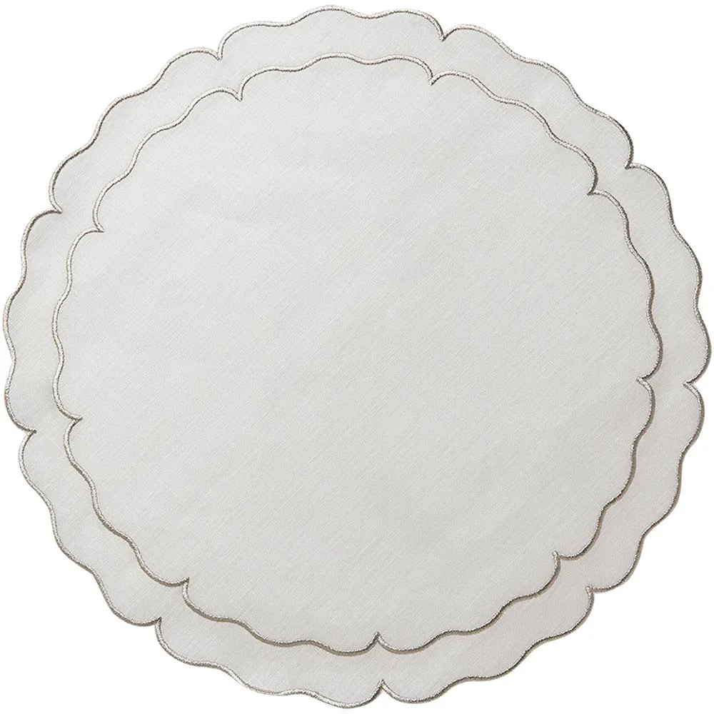 Linho Scalloped Round Placemats Set of 4 - Image 9