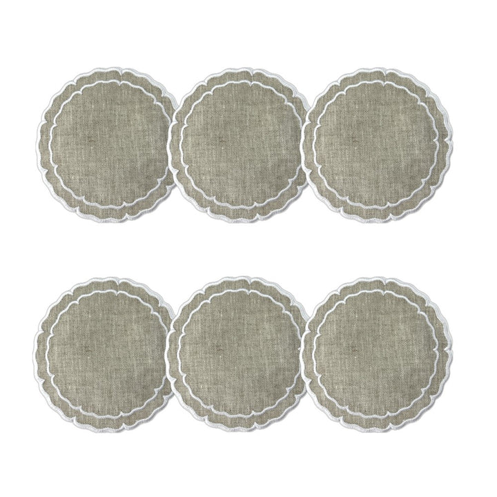 Linho Scalloped Round Coaster | Set of 6 - Image 4