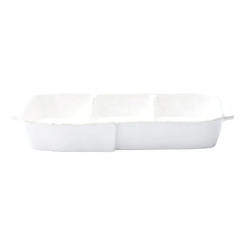 Melamine Lastra White Three Part Server