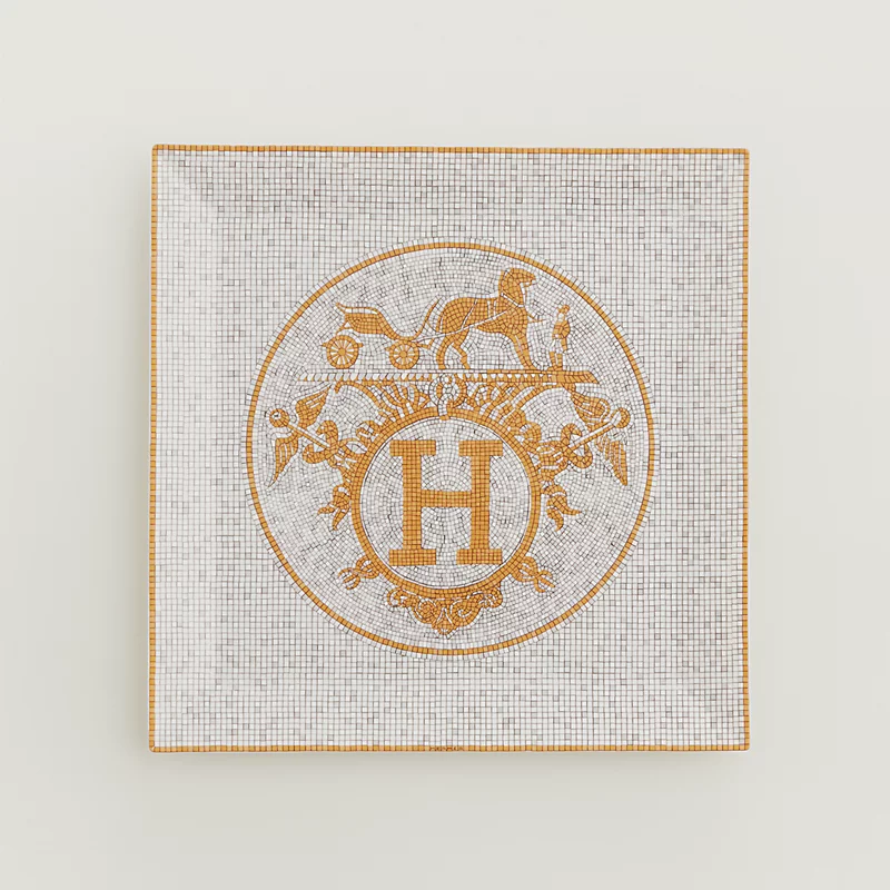 Mosaique Gold Square Plate