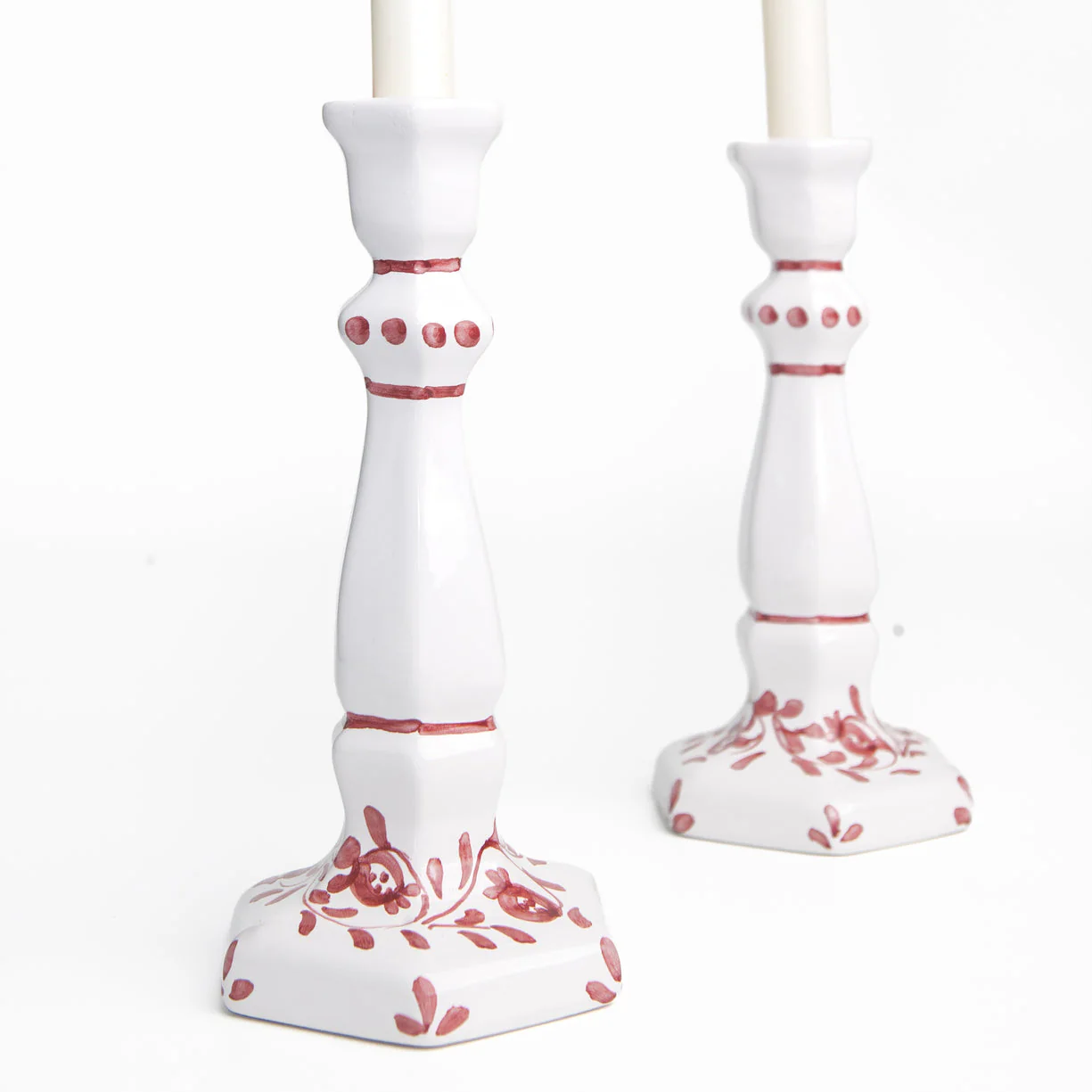 Pomegranate Scroll Candlestick Beige Set of 2 - Image 5