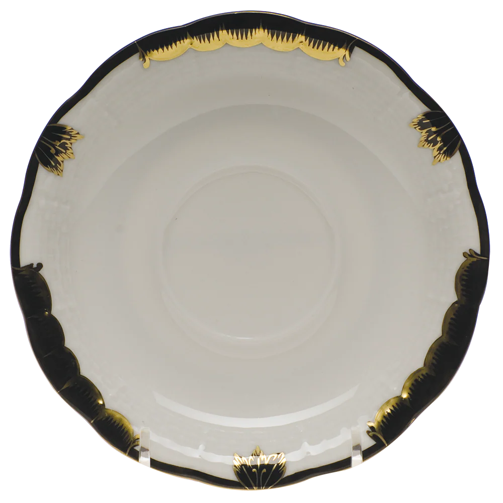 Princess Victoria Black Tea Saucer 6"d