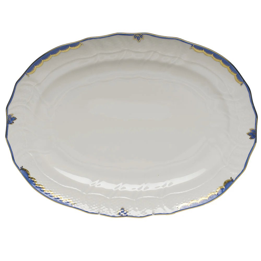 Princess Victoria Blue Platter 15"l X 11.5"w - Blue