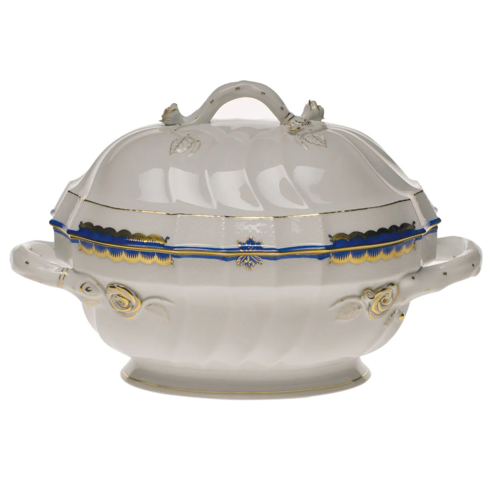 Princess Victoria Blue Tureen W/branch