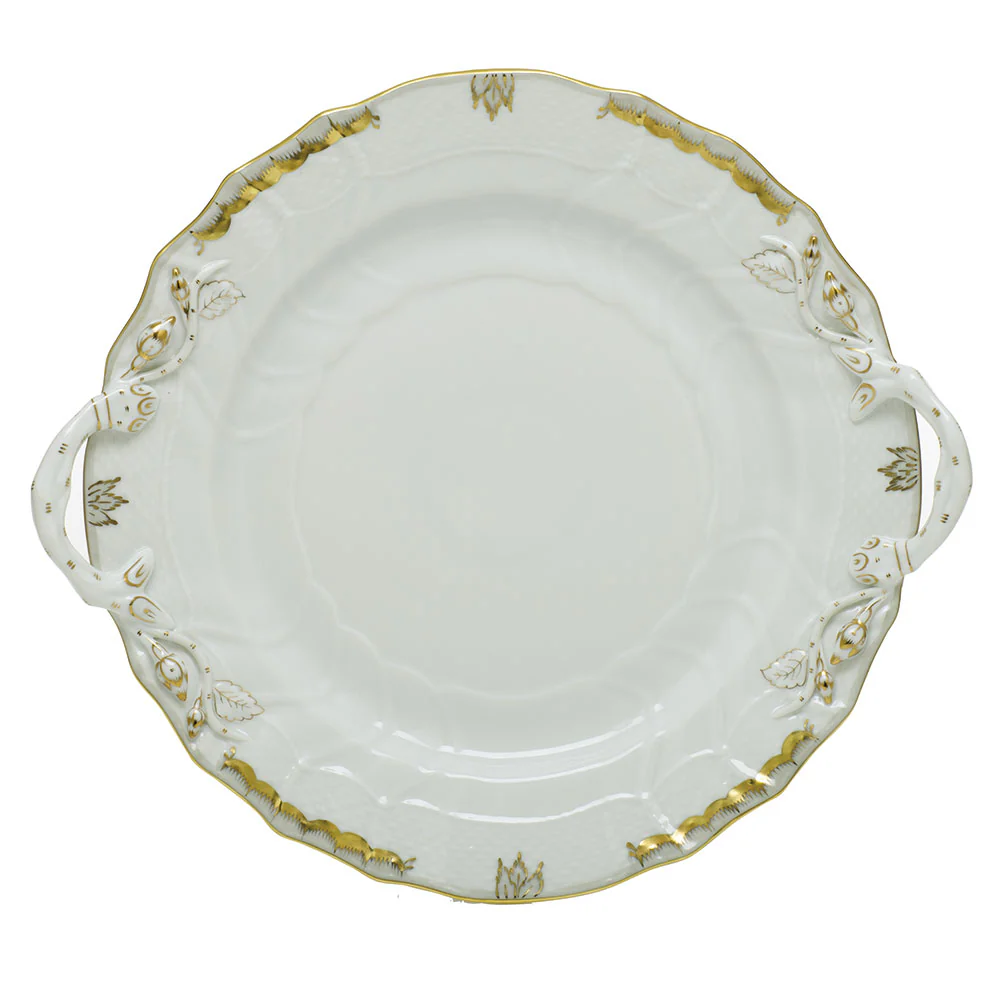 Princess Victoria Gray Chop Plate W/handles 12"d