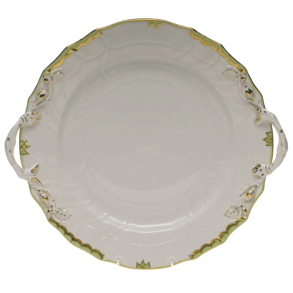 Princess Victoria Green Chop Plate W/handles 12"d