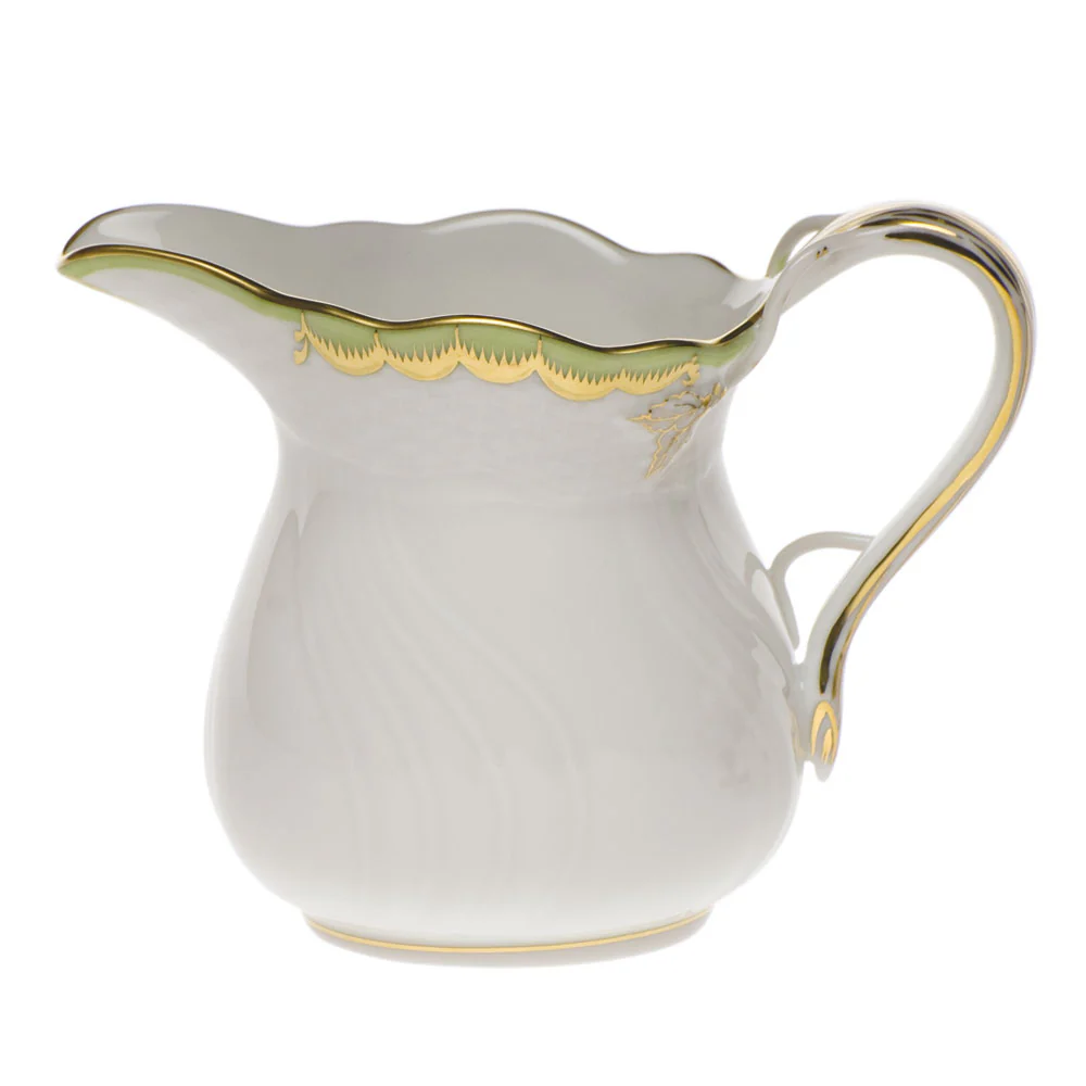 Princess Victoria Green Creamer (6 Oz) 3.5"h